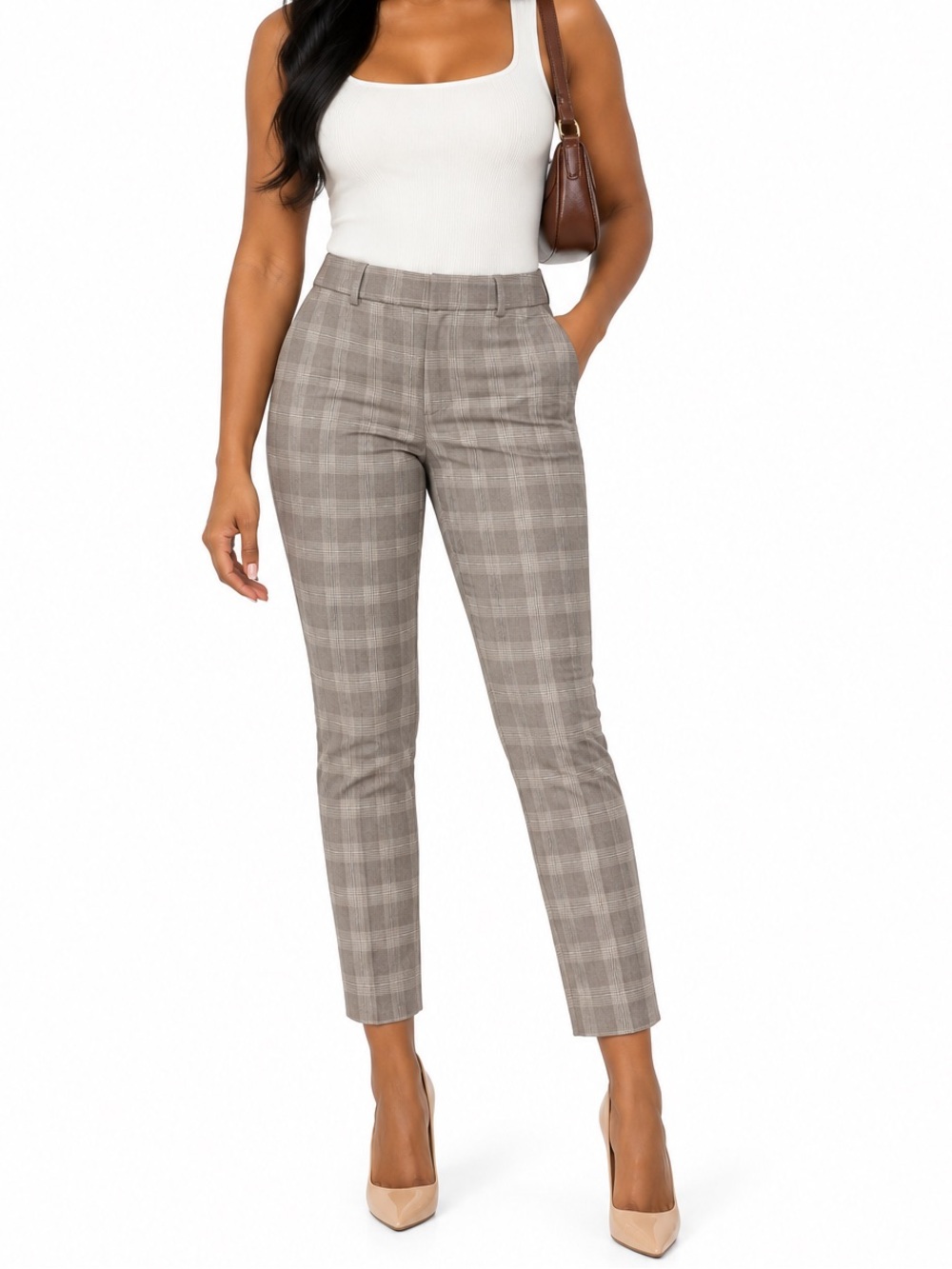 Banana Republic Sloan Plaid Slim Fit Ankle Pants Size 0 NWT 💛